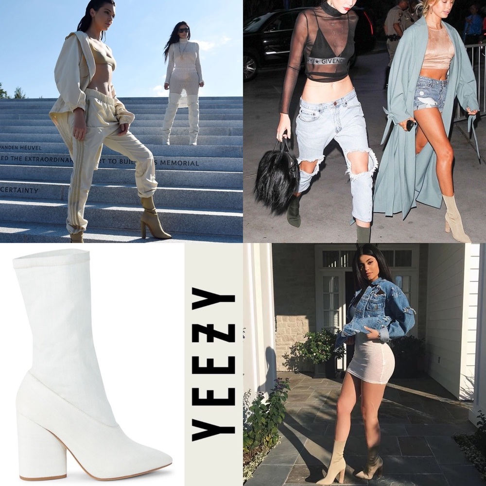 NWT YEEZY SEASON 4 - Never worn. White denim stretch ankle boot. Rare. Sold-out!